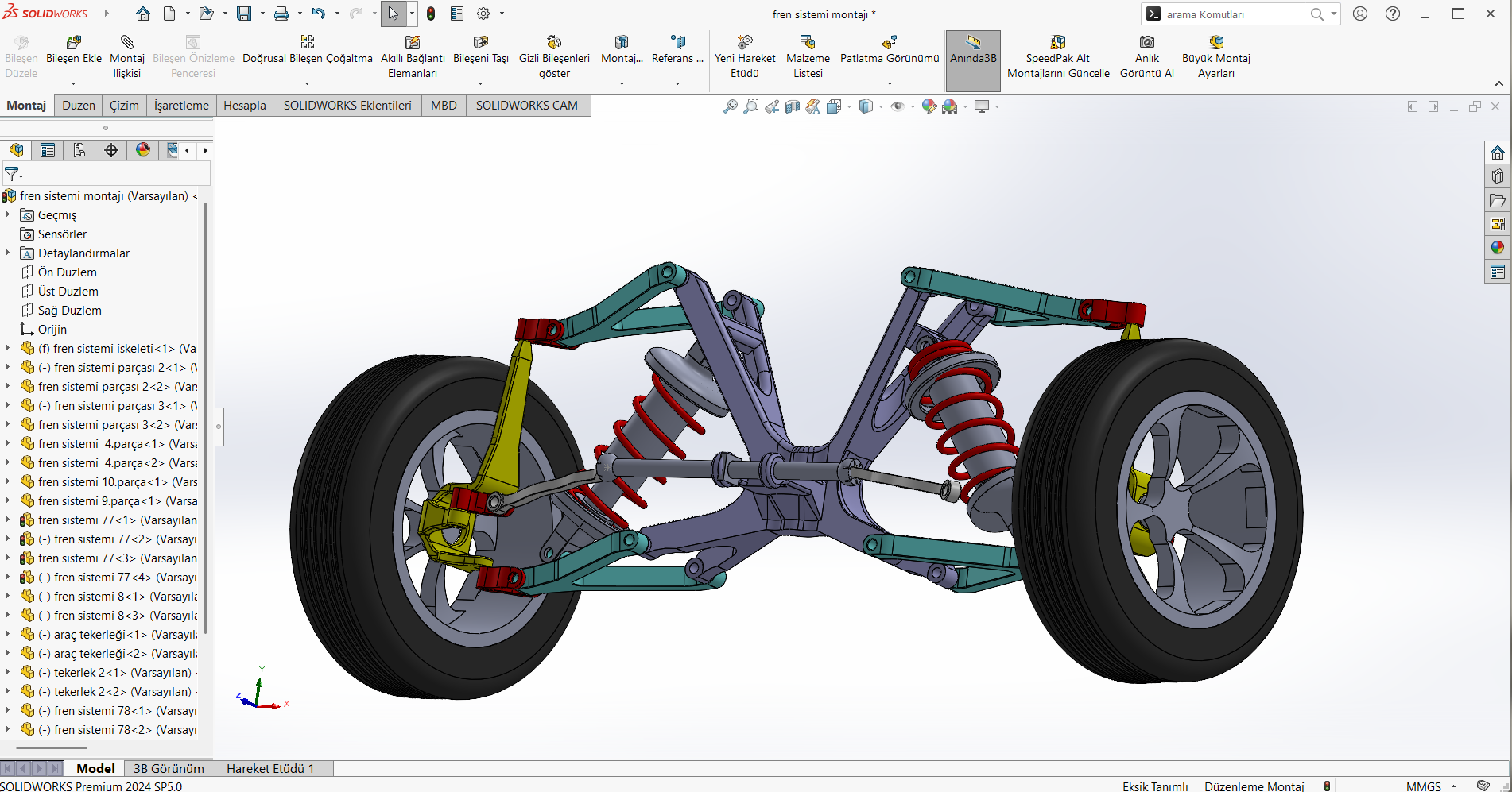 独立双通道悬架和制动系统安装